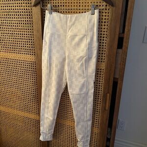 Hurley Cream Checkered Athletic Leggings